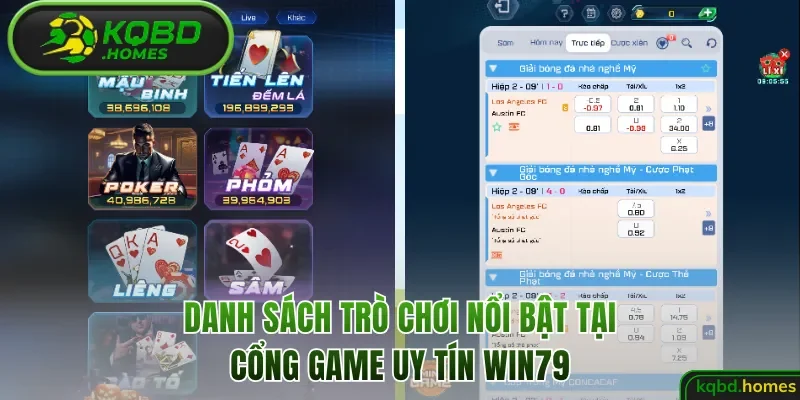 Danh sách trò chơi nổi bật tại cổng game